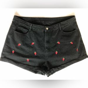 Strawberry Embroidered Shorts